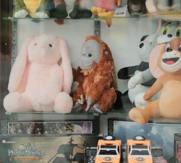 Plush toys in the window