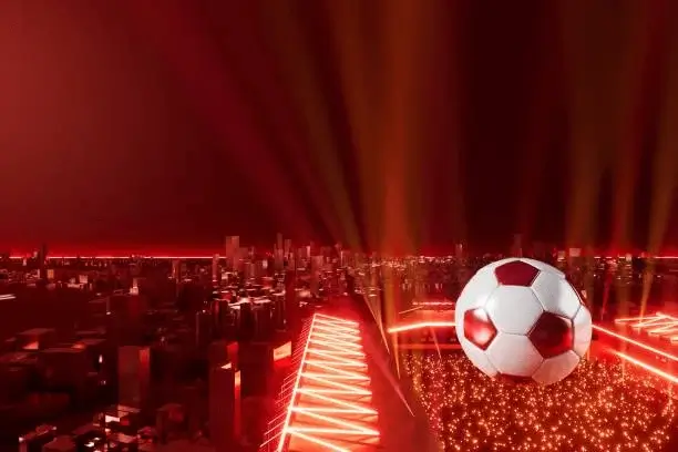 A giant football in the World Cup stadium.